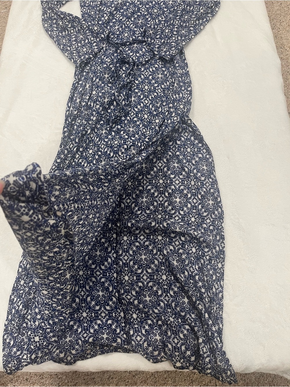 Lulus Blue & White Tile Print Maxi Dress - Small - Picture 2 of 9